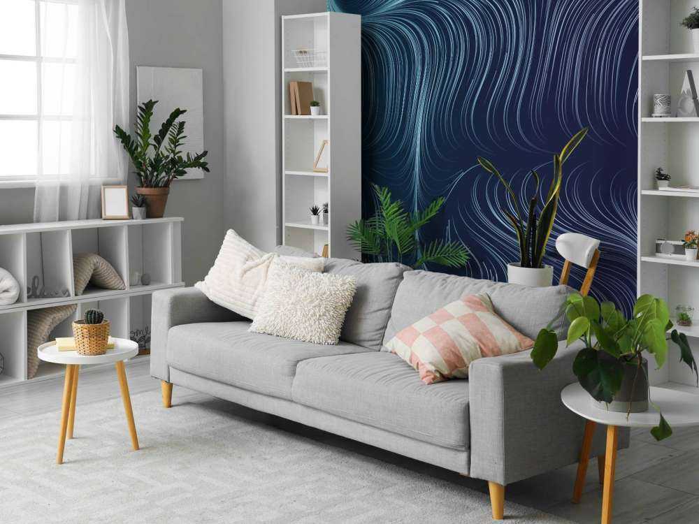 Blauw verlichte lijnen