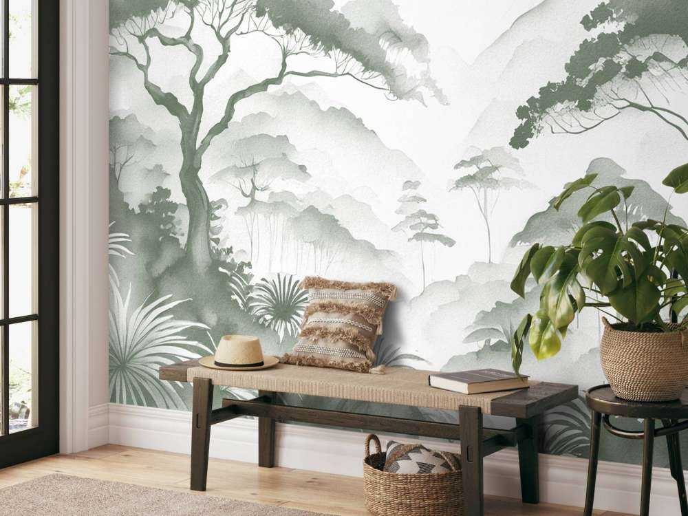 Mistige Bergvallei, groen