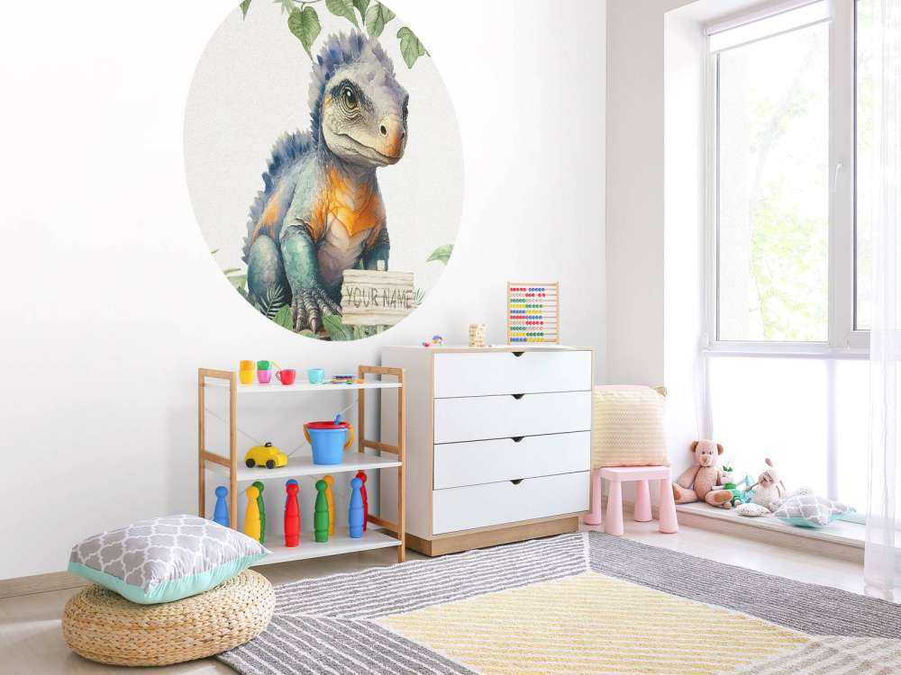 Baby ankylosaurus in de jungle