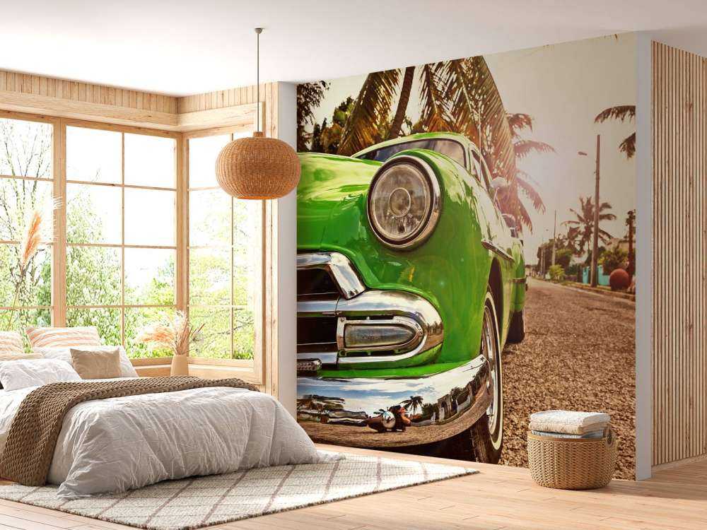 Groene klassieke auto