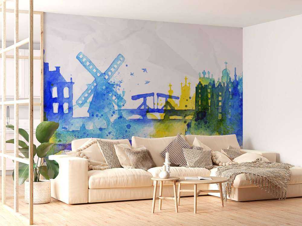 Silhouet overlay van Amsterdam