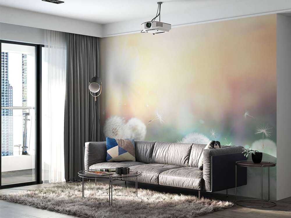 Paardebloem design met gekleurde achtergrond