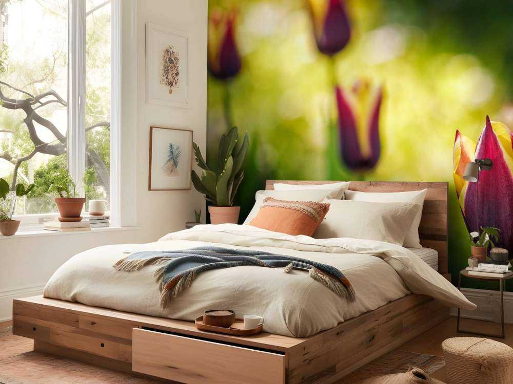 Rood-gele tulpen close-up