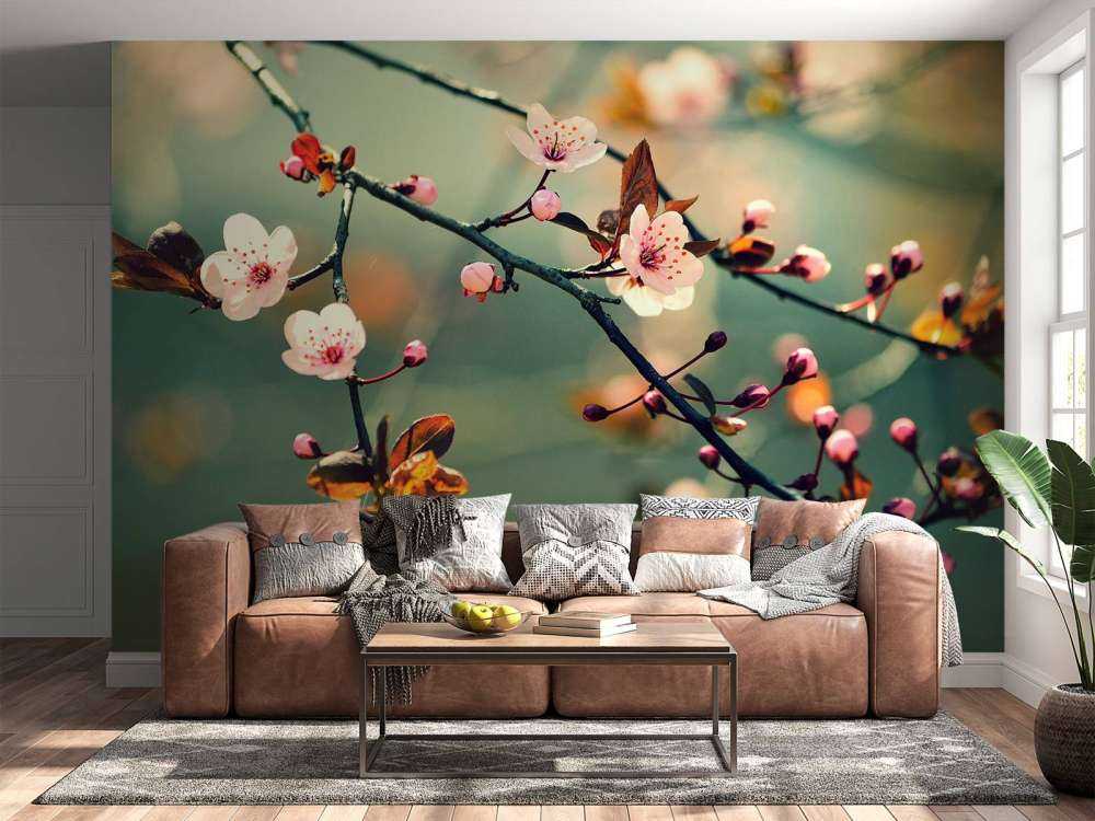 Bloesem in Volle Bloei met Groene Achtergrond