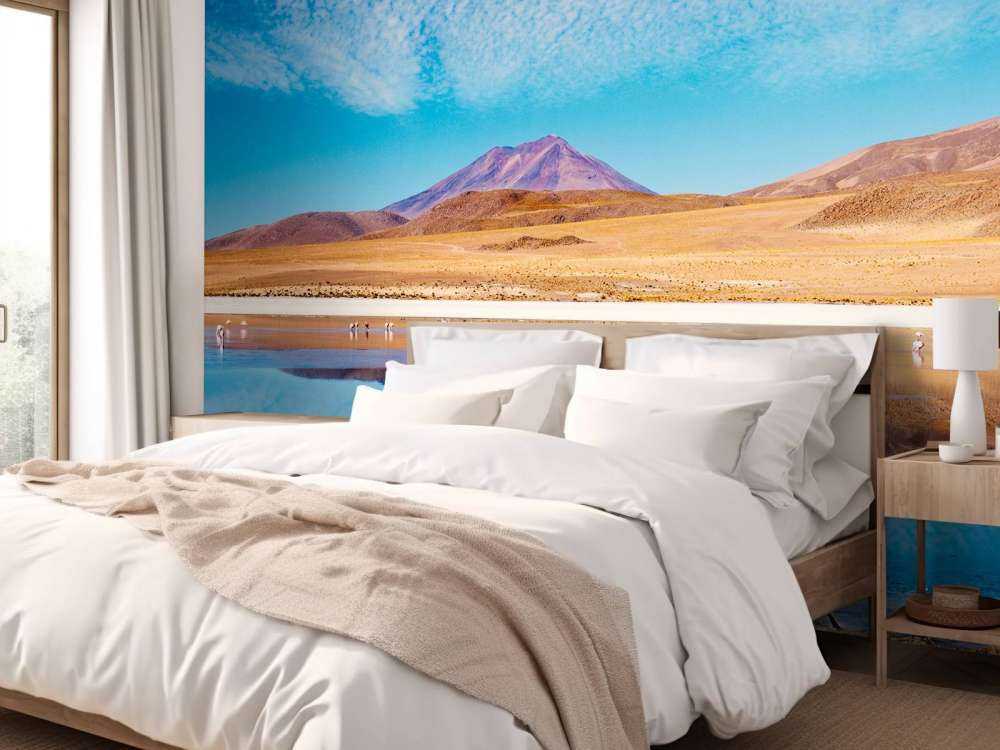 Flamingo's bij een meer