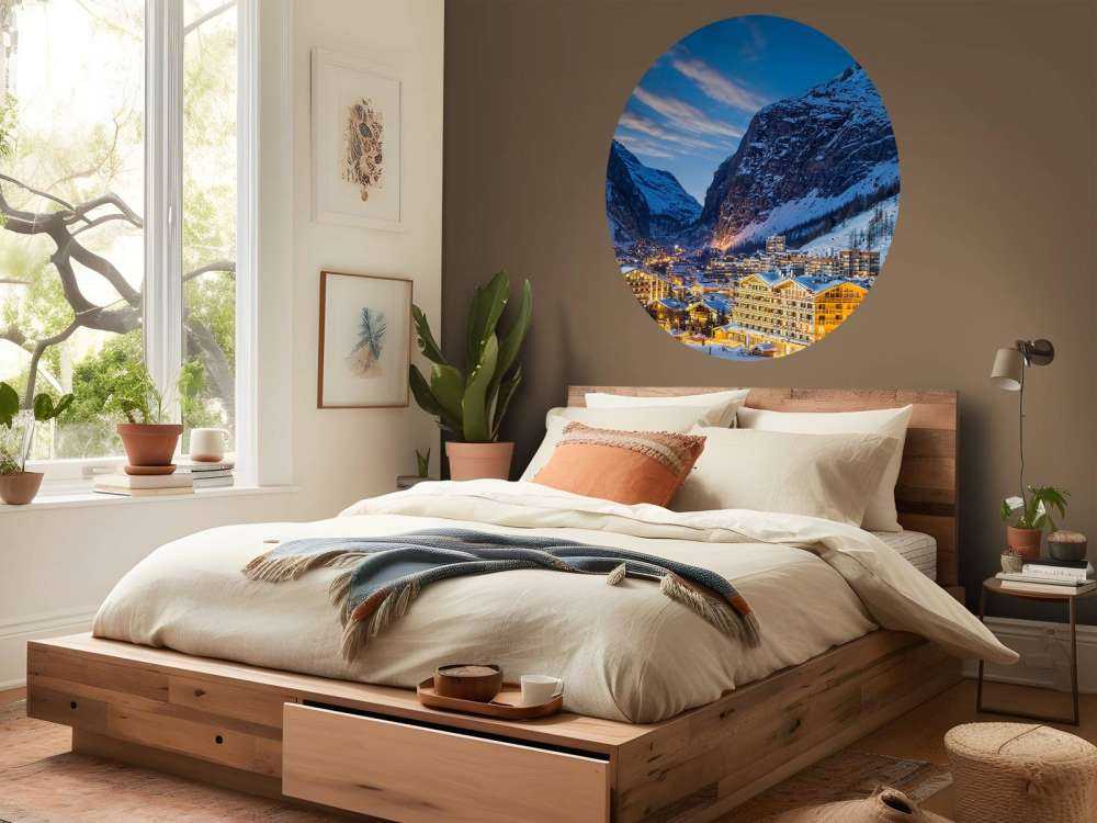 Skioord in de Franse Alpen