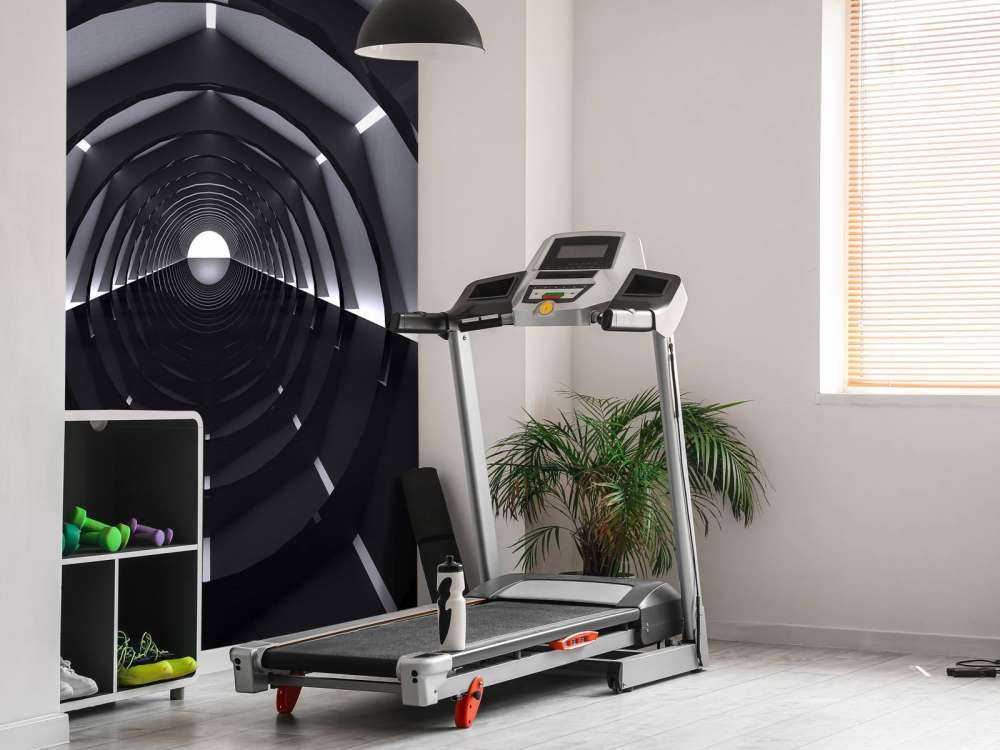 Futuristische tunnel met reflecterende vloer
