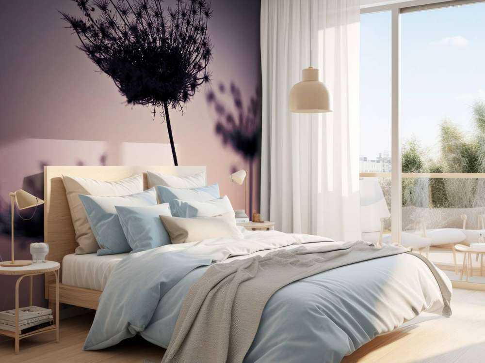 Silhouette van bloemen