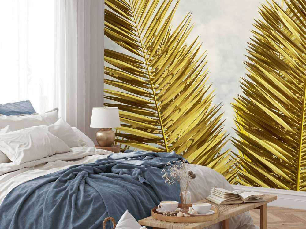 Gele palmboom bladeren