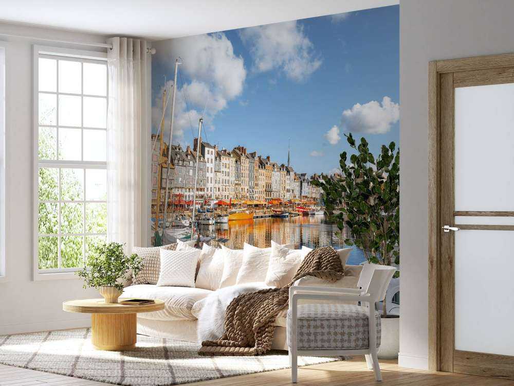 De haven van Honfleur in de ochtend