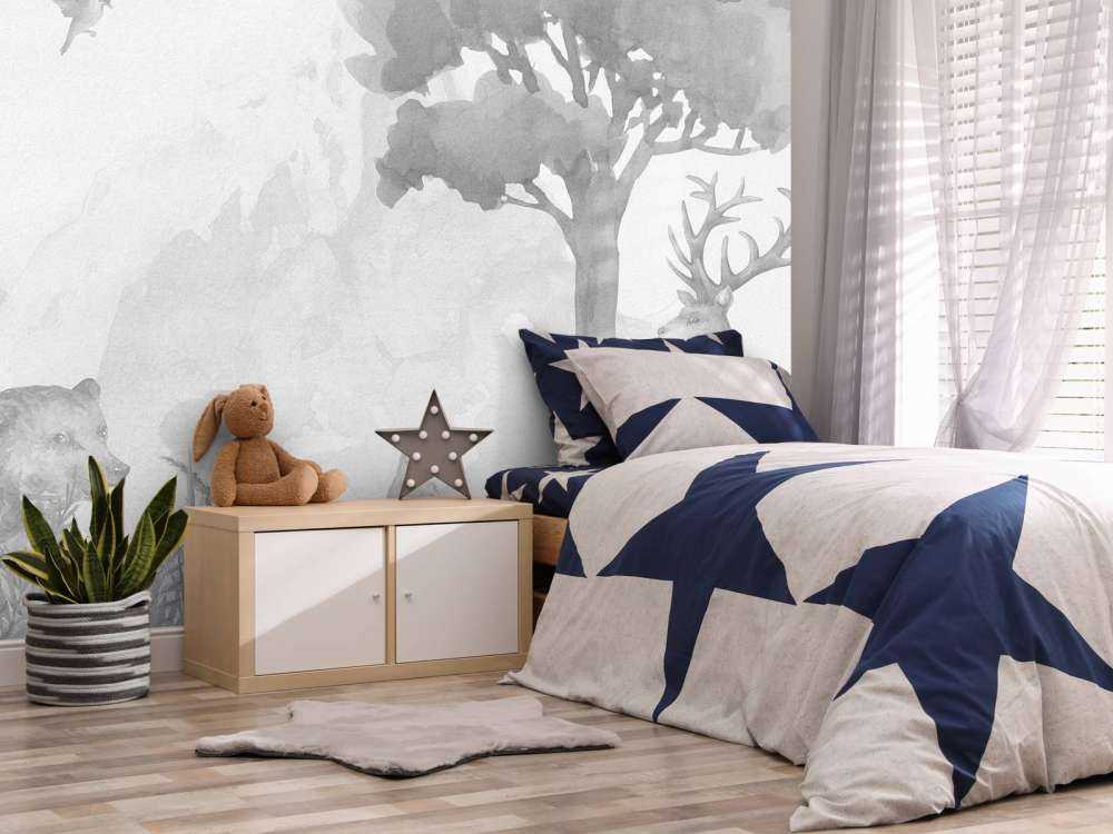 Bosdieren in zwart-wit