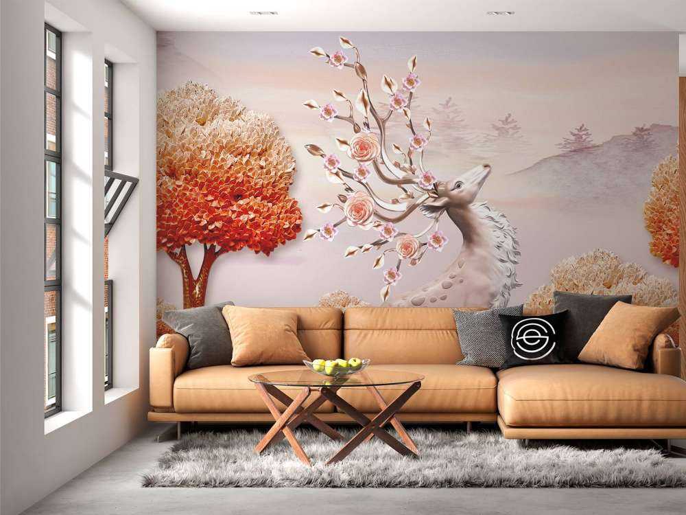 Hert met bloemen