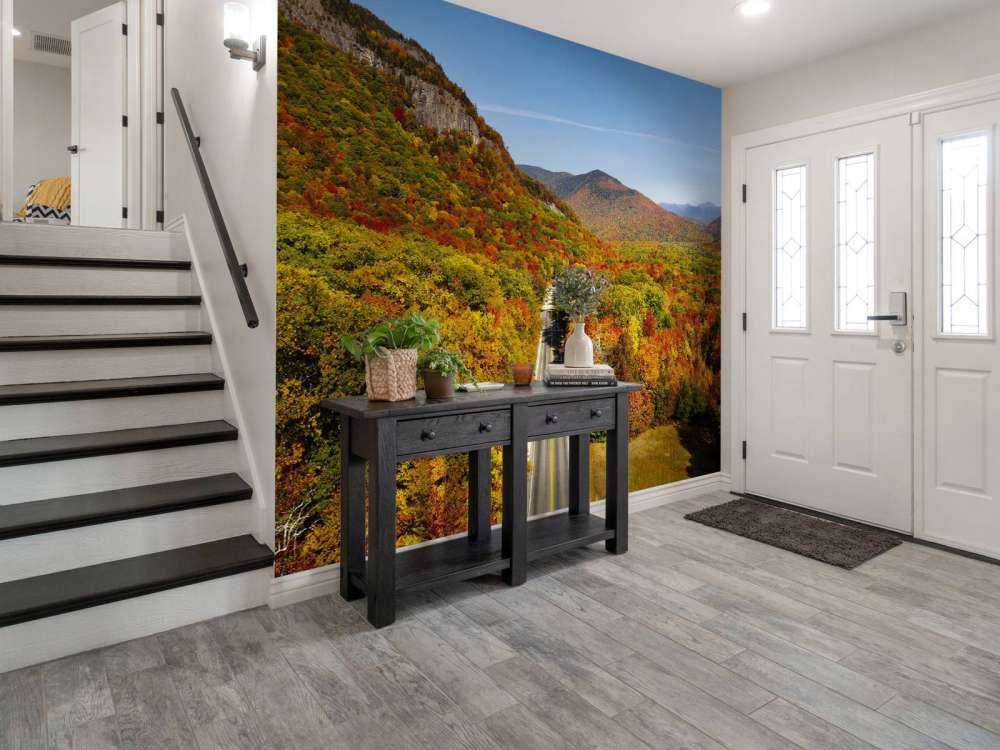 Weg door het herfstlandschap