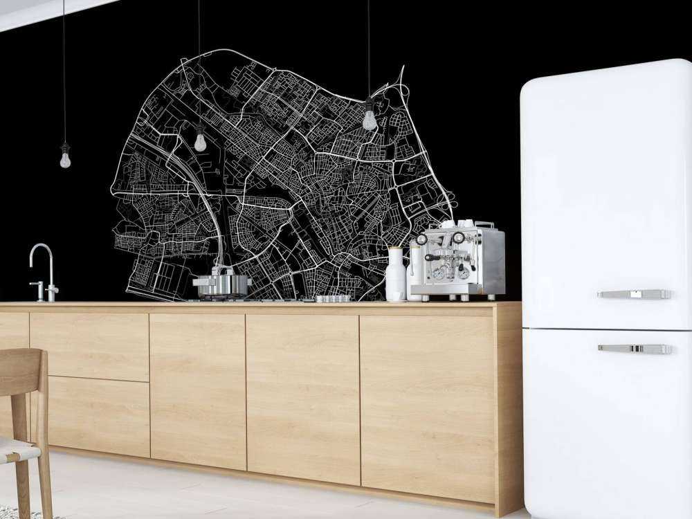 Plattegrond van Utrecht, zwart