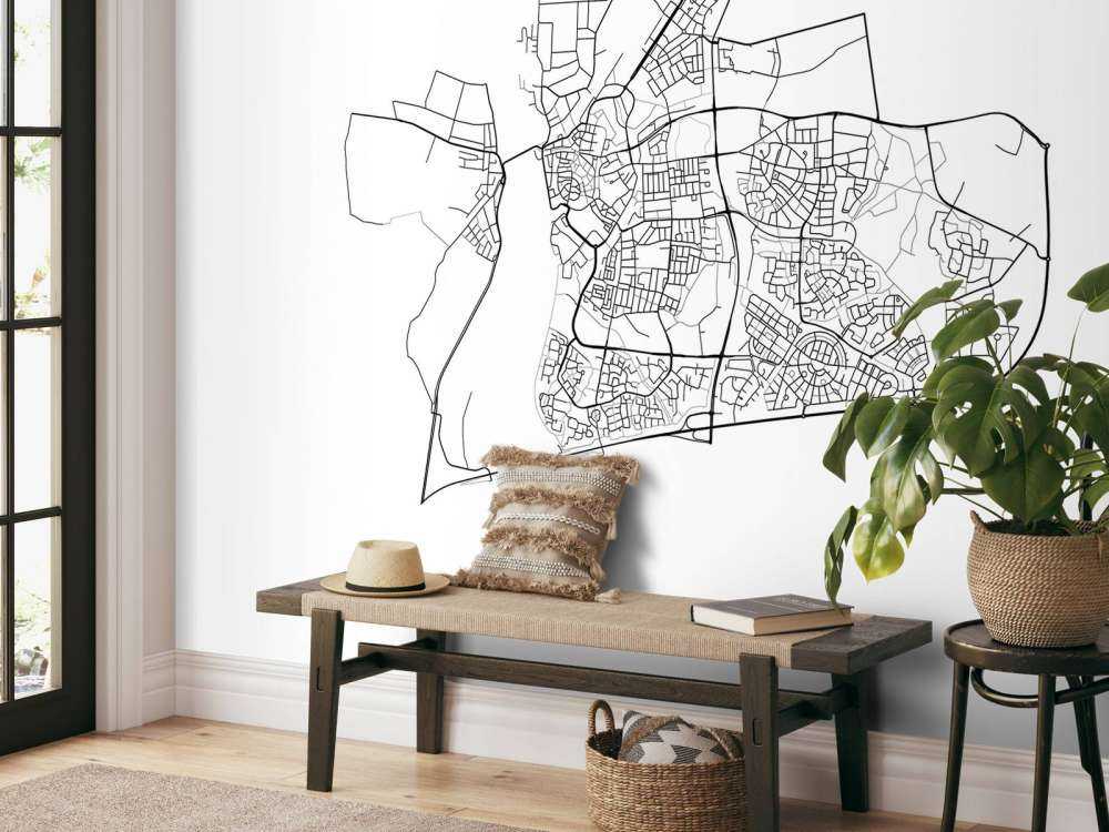 Plattegrond van Zutphen, wit 