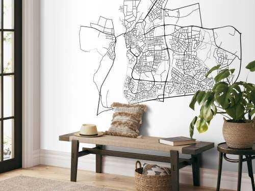 Plattegrond van Zutphen, wit 