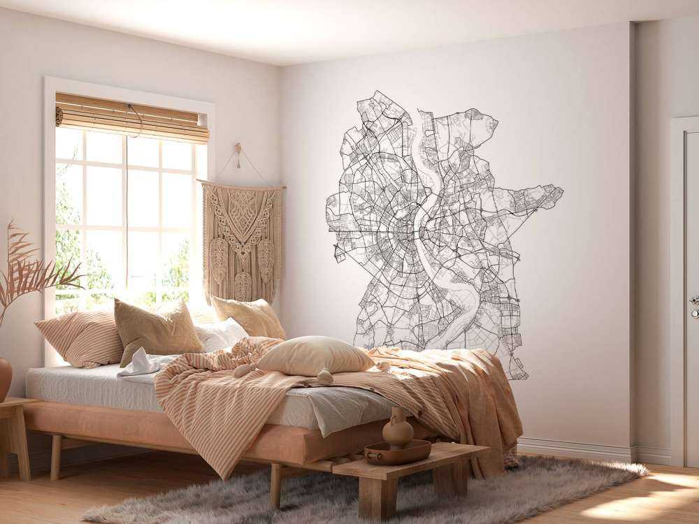 Plattegrond van Keulen, wit