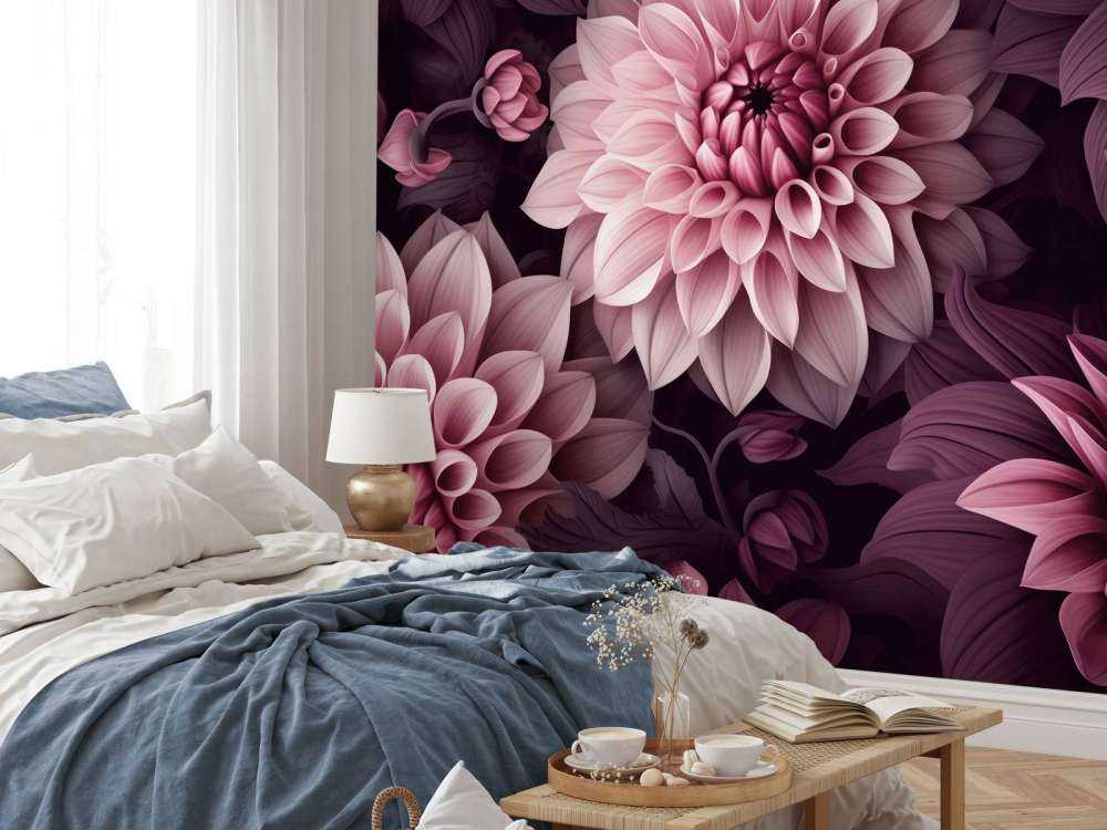 Opulent moody dahlia flowers moody pink