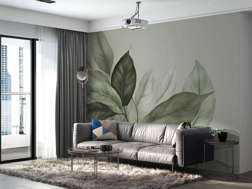 Soft botanical foliage green tranquility