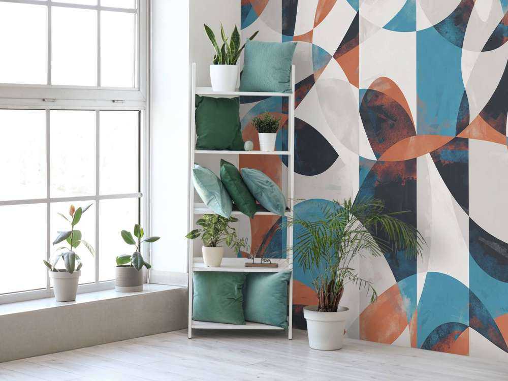 Vloeiende vormen in koraalblauw