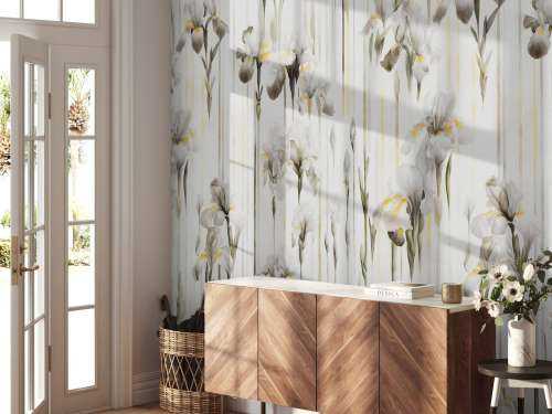Irises and Stripes Seamless Sepia
