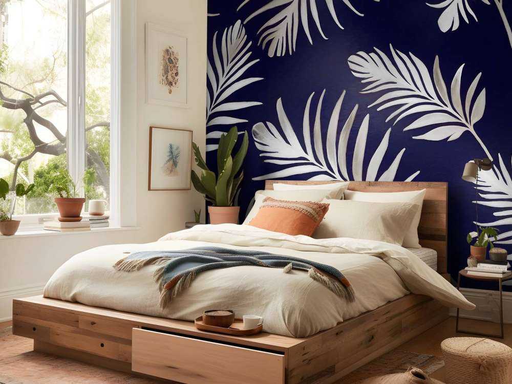 Golden leaves on dark Brown