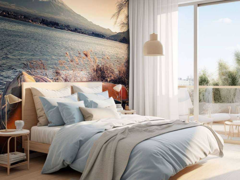 Rustige oever aan Fuji meer