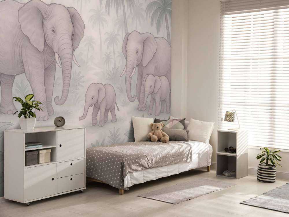 Olifantenfamilie in de jungle