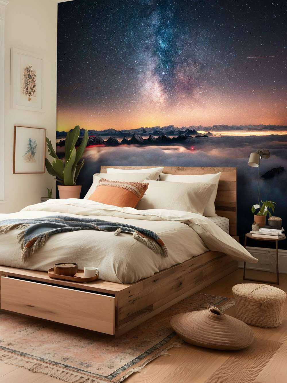 Melkweg boven nachtelijke bergflarden