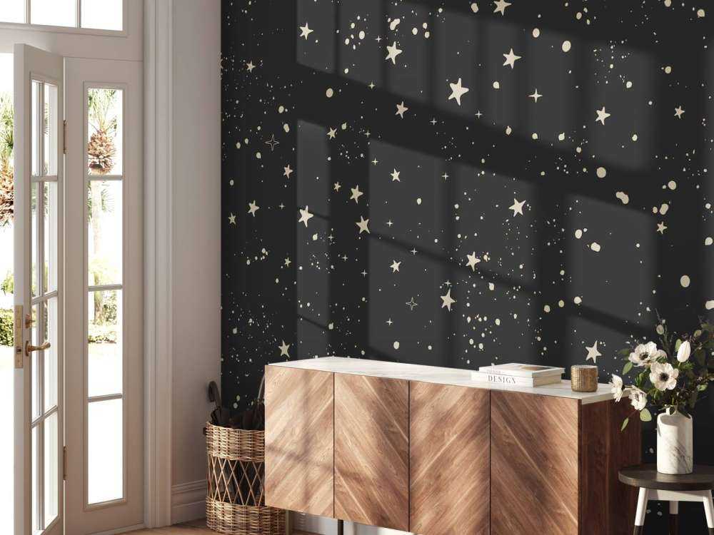 Zacht sterrenveld in nachtzwart