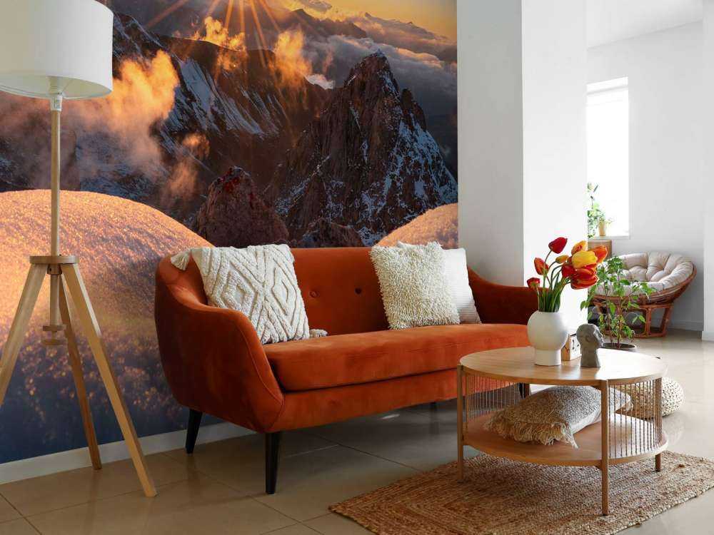 Avondlicht Over Wintergebergte