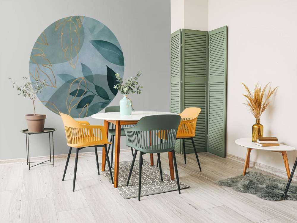 Leafy Elegance Modern Nature Art Teal