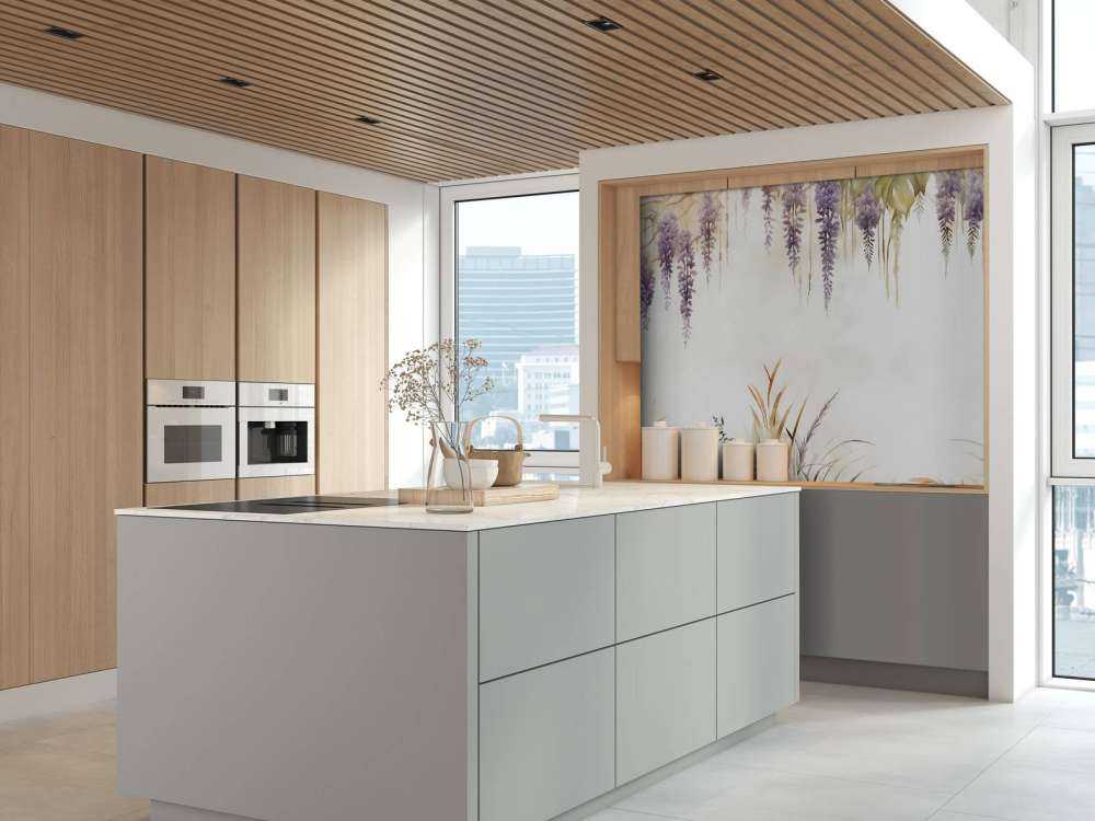 Wisteria and Field Grasses Blue