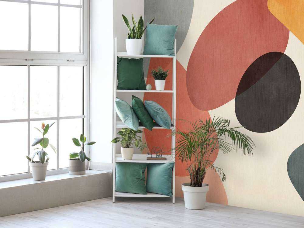 Organische vormen in retrokleuren