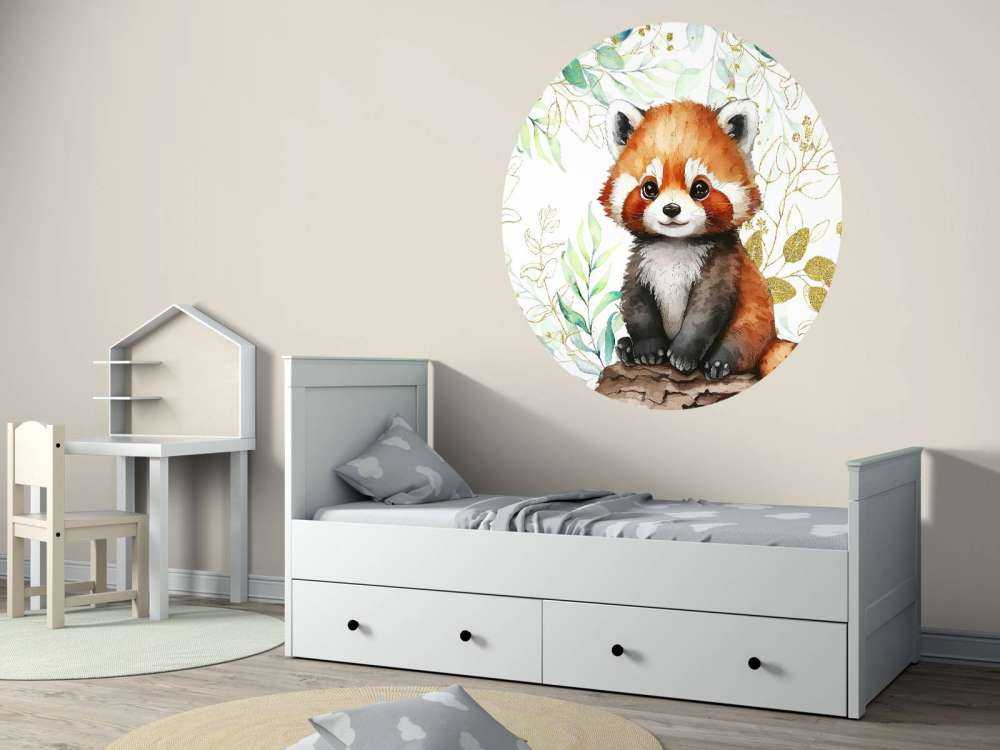 Schattige rode panda en bladeren