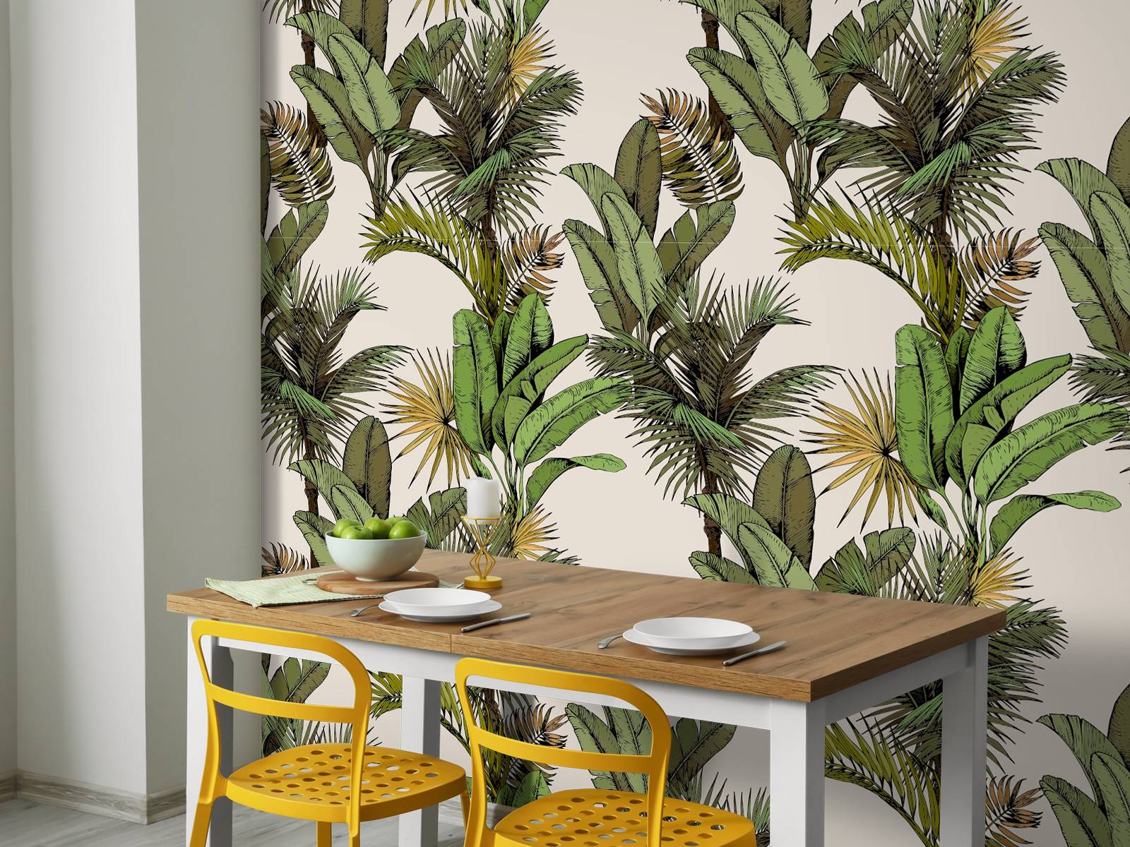 Tropische palm- en bananenbladeren