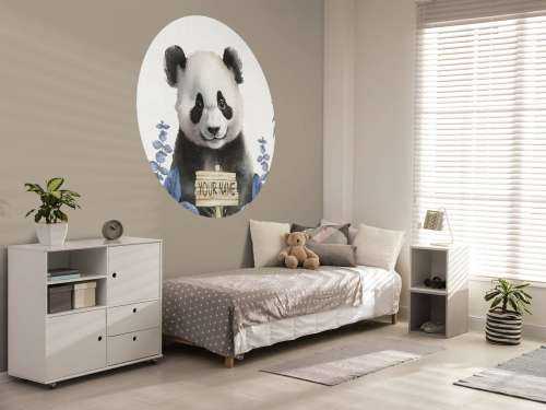 Baby panda in de jungle blauw