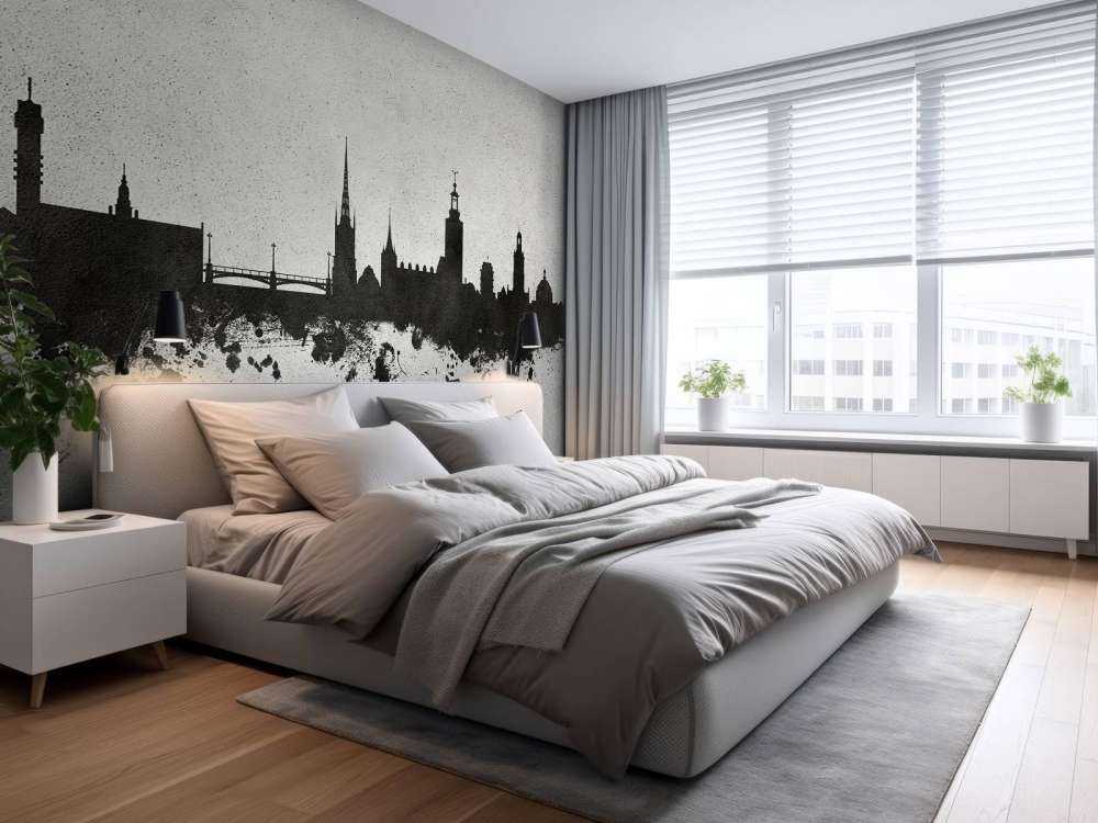 Waterverf skyline, Stockholm