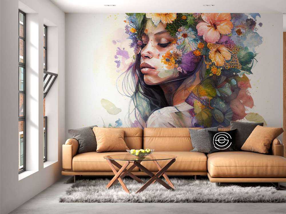 Watercolor Tropical Woman #6