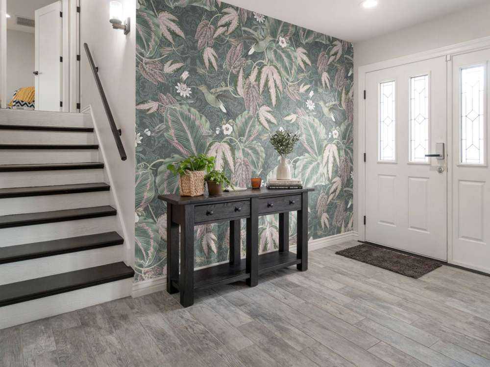 Tropical Birds of Paradise - vintage green