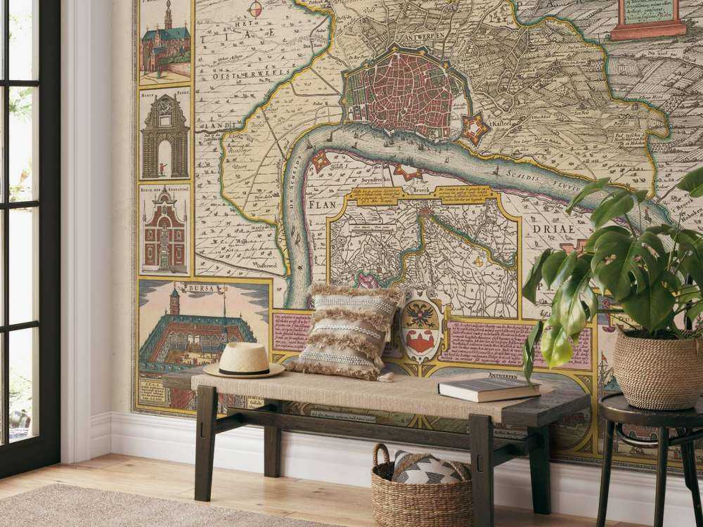 Plattegrond van de stad Antwerpen en zijn omgeving