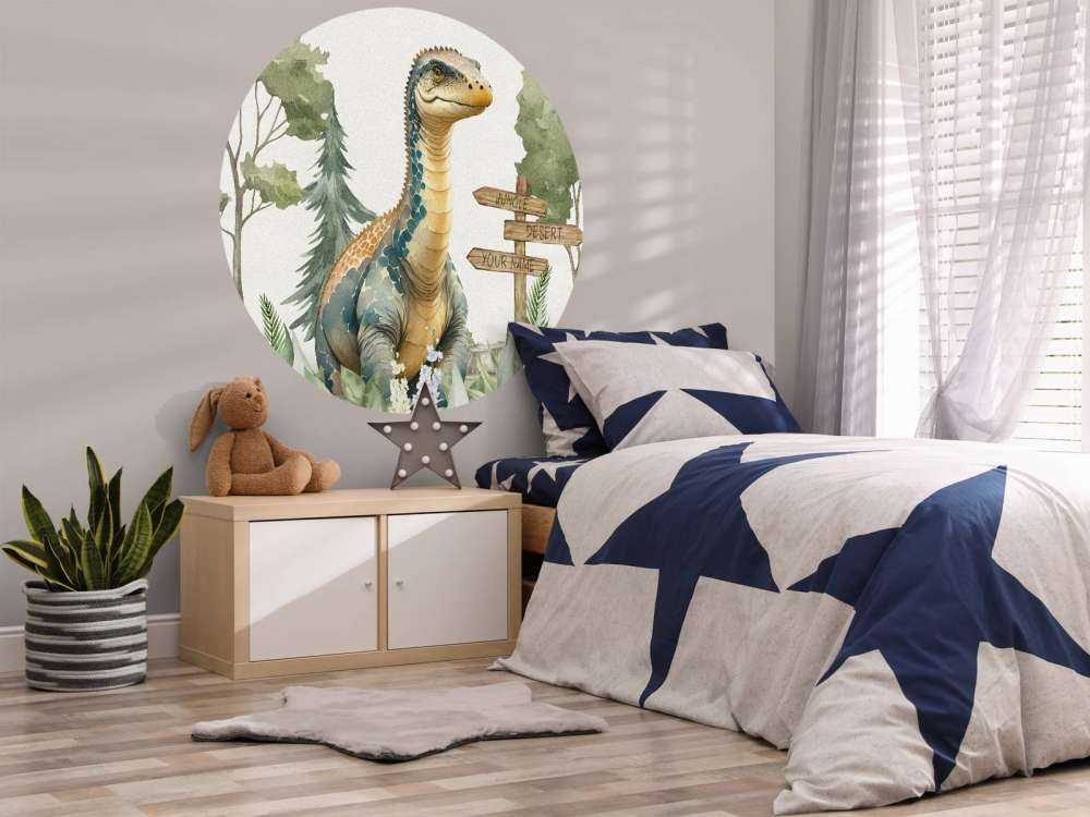 Baby brachiosaurus in de jungle