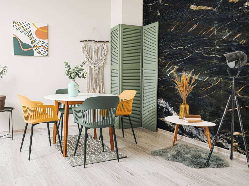 Zwart marmer met goud structuur