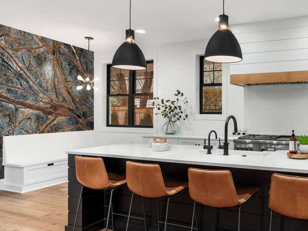 Grijs marmer met gedetailleerde ader structuur