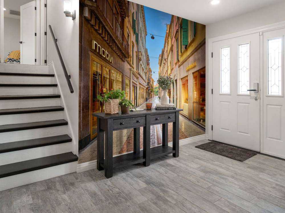 Winkelstraat 's morgens vroeg