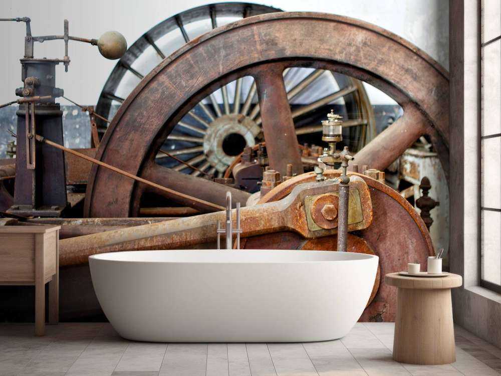 Deel van een aandrijflijn van een stoommachine  (B) 