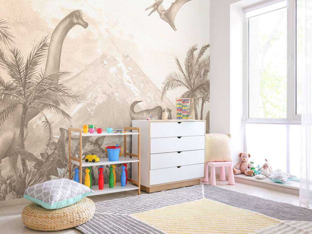 Verschillende dino's in taupe
