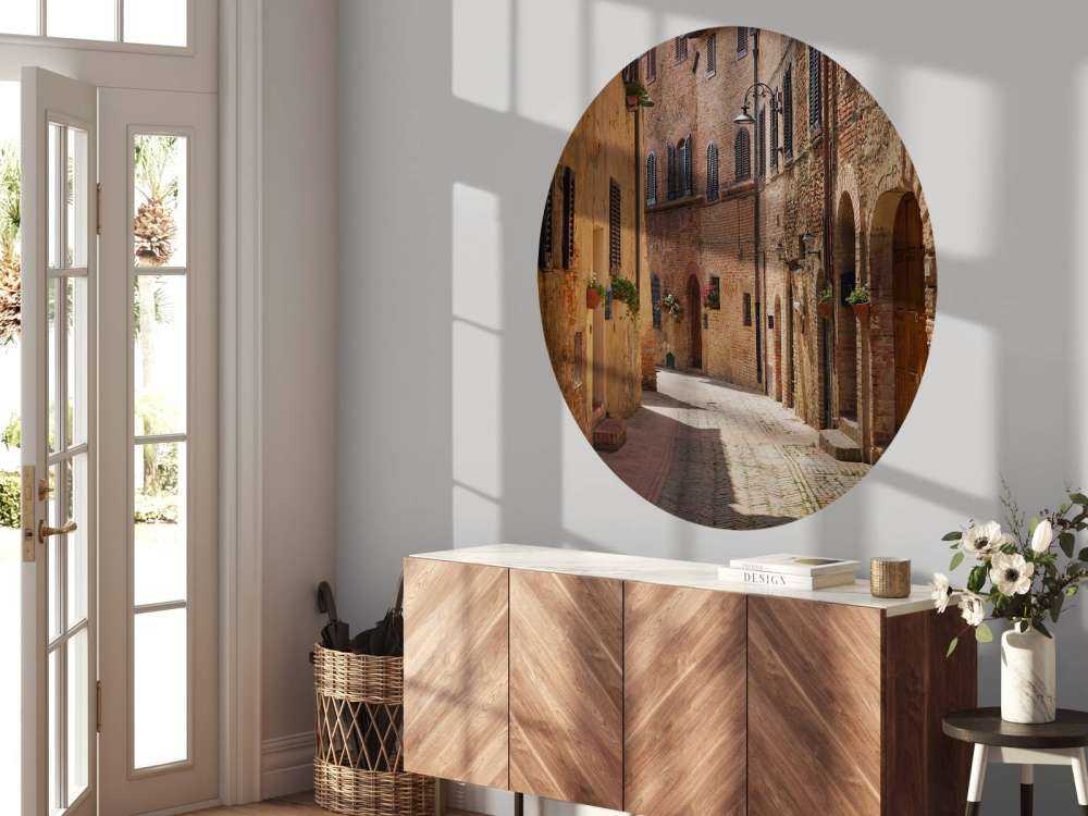 Klassiek straatje met bloemen