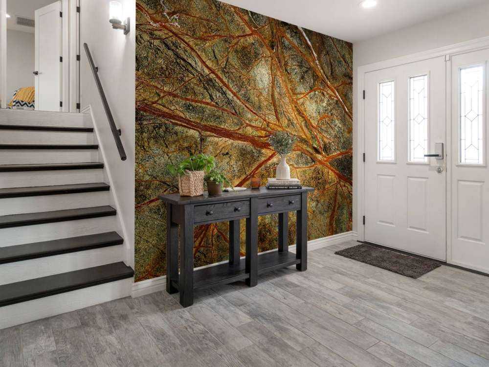 Groen marmer met gekleurde aders