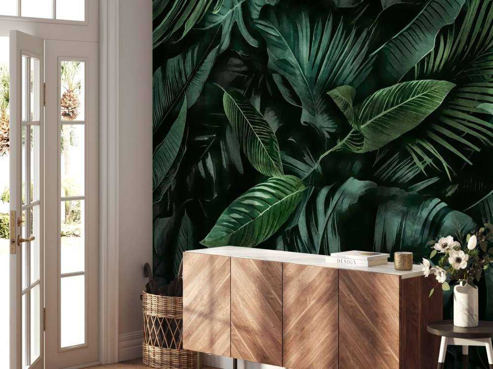 Green midnight jungle tropical escape